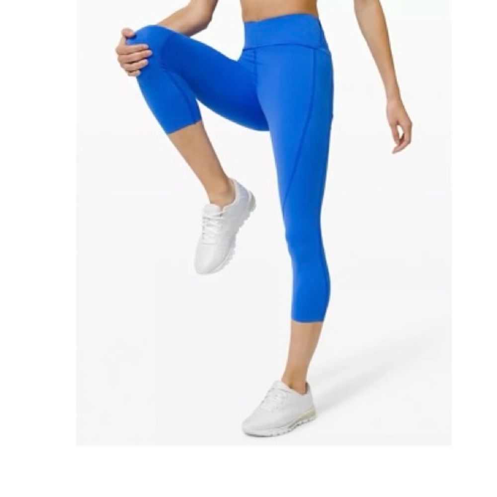 Lululemon Free to Speed High Rise Crop 21” Bluebell Size 4